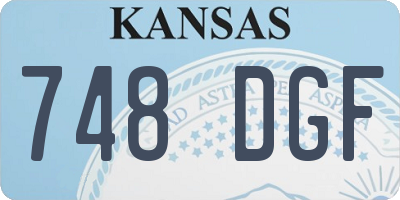 KS license plate 748DGF