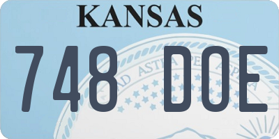 KS license plate 748DOE