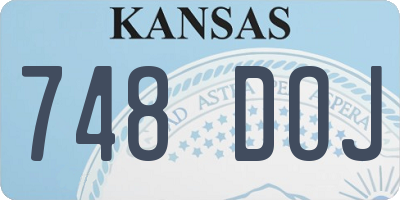KS license plate 748DOJ