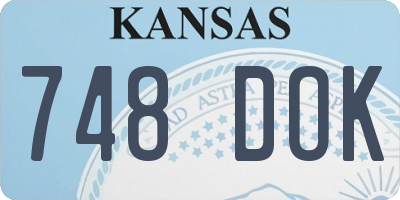 KS license plate 748DOK