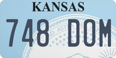 KS license plate 748DOM