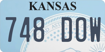 KS license plate 748DOW