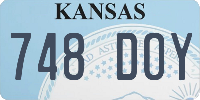 KS license plate 748DOY