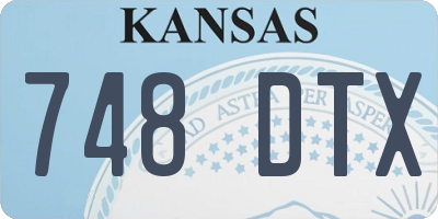 KS license plate 748DTX