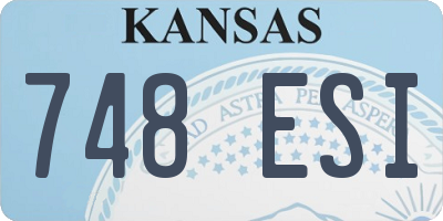 KS license plate 748ESI
