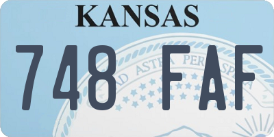 KS license plate 748FAF