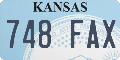 KS license plate 748FAX