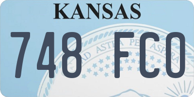 KS license plate 748FCO