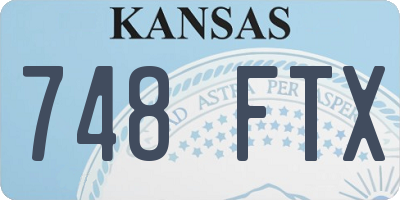 KS license plate 748FTX