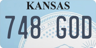 KS license plate 748GOD