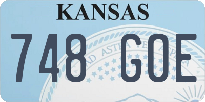 KS license plate 748GOE
