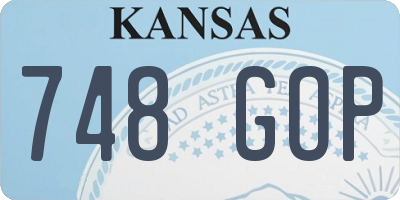 KS license plate 748GOP