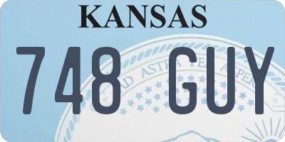 KS license plate 748GUY
