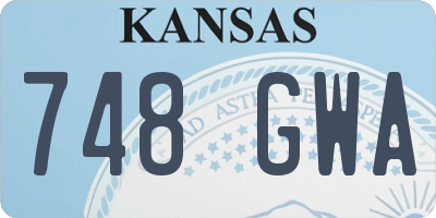KS license plate 748GWA