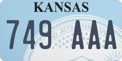 KS license plate 749AAA