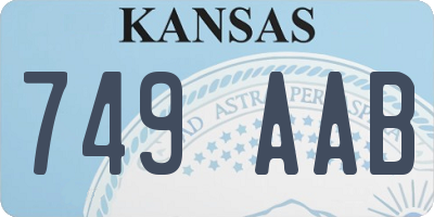 KS license plate 749AAB