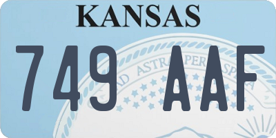 KS license plate 749AAF