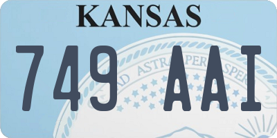 KS license plate 749AAI