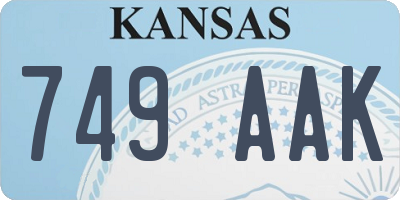 KS license plate 749AAK