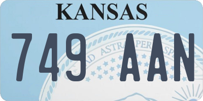 KS license plate 749AAN