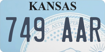 KS license plate 749AAR