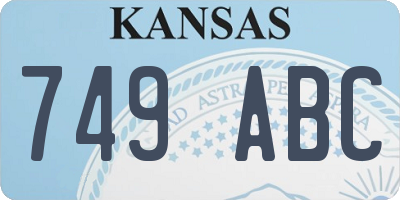 KS license plate 749ABC