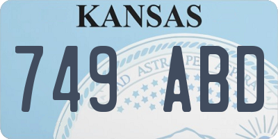 KS license plate 749ABD