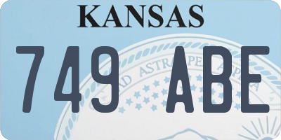 KS license plate 749ABE