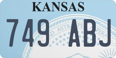 KS license plate 749ABJ