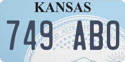 KS license plate 749ABO