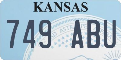 KS license plate 749ABU