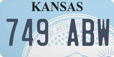 KS license plate 749ABW