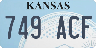 KS license plate 749ACF