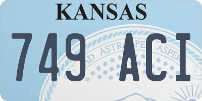 KS license plate 749ACI