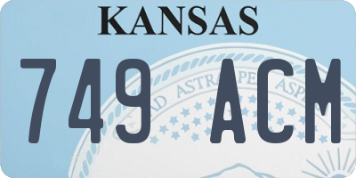 KS license plate 749ACM