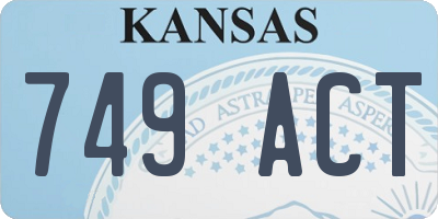 KS license plate 749ACT