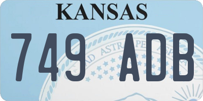 KS license plate 749ADB