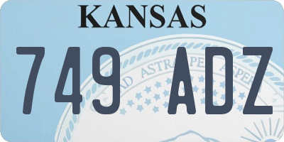KS license plate 749ADZ