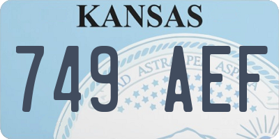 KS license plate 749AEF