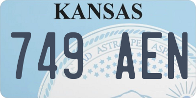 KS license plate 749AEN