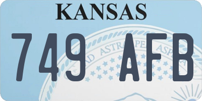 KS license plate 749AFB