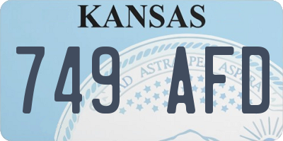 KS license plate 749AFD