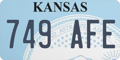 KS license plate 749AFE