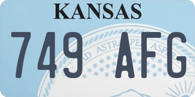KS license plate 749AFG