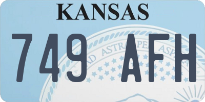 KS license plate 749AFH
