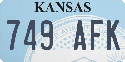 KS license plate 749AFK
