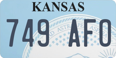 KS license plate 749AFO
