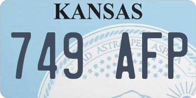 KS license plate 749AFP