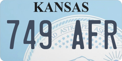 KS license plate 749AFR