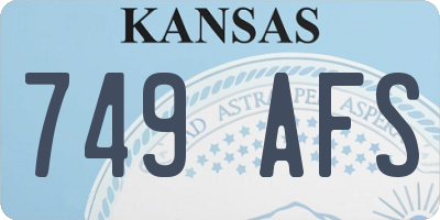 KS license plate 749AFS